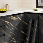 Self-Adhesive Black Golden Marble Kitchen Sheet